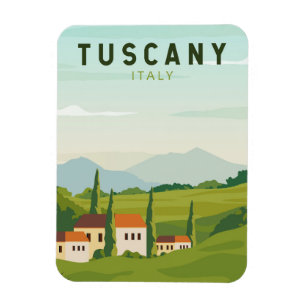 Tuscany Italy Travel Vintage Art マグネット