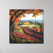 Tuscany Italy Vineyard Landscape Stretched Canvas  キャンバスプリント (正面)