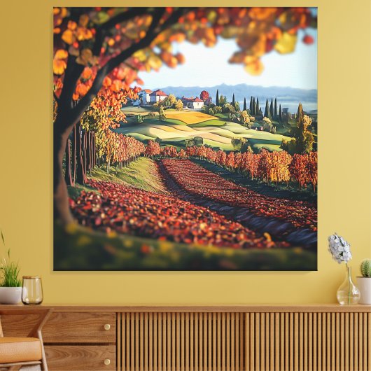 Tuscany Italy Vineyard Landscape Stretched Canvas  キャンバスプリント (インサイチュ (リビング))