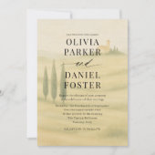 Tuscany Italy Watercolor Destination Wedding  招待状 (正面)