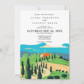 Tuscany Italy Wedding Invitation Retro 招待状 (正面)