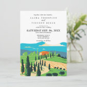 Tuscany Italy Wedding Invitation Retro 招待状 (スタンド正面)