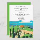 Tuscany Italy Wedding Invitation Retro 招待状 (正面/裏面)
