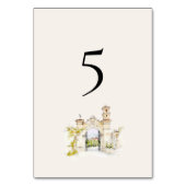Tuscany Italy Wedding Table Numbers Watercolor テーブルナンバー (裏面)