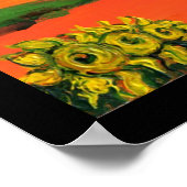 TUSCANY LANDSCAPE WITH SUNFLOWERS ポスター (角)