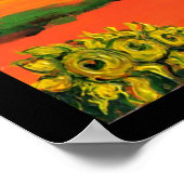 TUSCANY LANDSCAPE WITH SUNFLOWERS ポスター (角)
