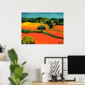 TUSCANY LANDSCAPE WITH SUNFLOWERS ポスター (ホームオフィス)