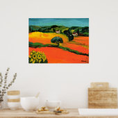 TUSCANY LANDSCAPE WITH SUNFLOWERS ポスター (キッチン)