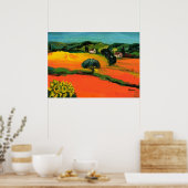 TUSCANY LANDSCAPE WITH SUNFLOWERS ポスター (キッチン)