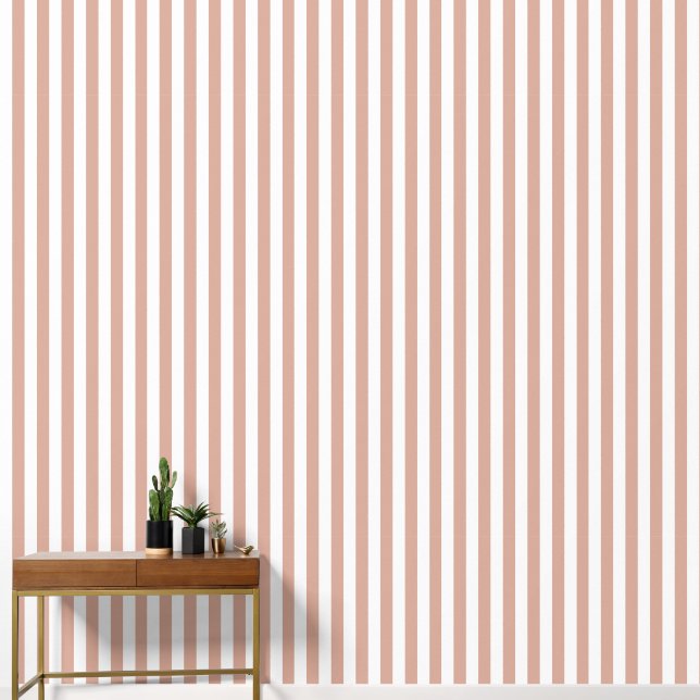 Tuscany Pink And White Stripe Wallpaper  壁紙 (廊下)