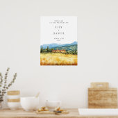 Tuscany Rustic Country Wedding Welcome Sign ポスター (キッチン)