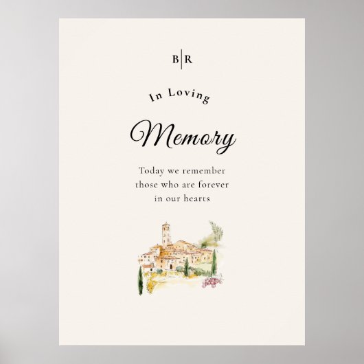 Tuscany Wedding In Loving Memory Sign Poster ポスター (正面)