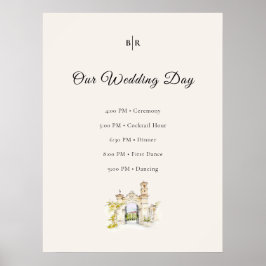 Tuscany Wedding Timeline Poster Order of Events ポスター