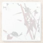 Tuschekunst mit Schnecke und Rotem Bambus ガラスコースター (裏面)