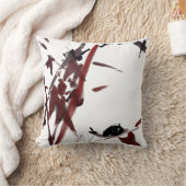 Tuschekunst mit Schnecke und Rotem Bambus クッション (ブランケット)