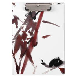 Tuschekunst mit Schnecke und Rotem Bambus クリップボード