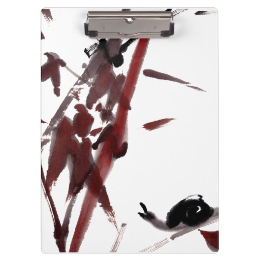 Tuschekunst mit Schnecke und Rotem Bambus クリップボード (正面)