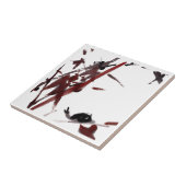 Tuschekunst mit Schnecke und Rotem Bambus タイル (側面)