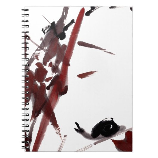 Tuschekunst mit Schnecke und Rotem Bambus ノートブック (正面)