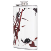 Tuschekunst mit Schnecke und Rotem Bambus フラスク (左)