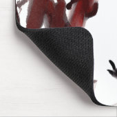 Tuschekunst mit Schnecke und Rotem Bambus マウスパッド (コーナー)