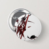 Tuschekunst mit Schnecke und Rotem Bambus 缶バッジ (正面&裏面)