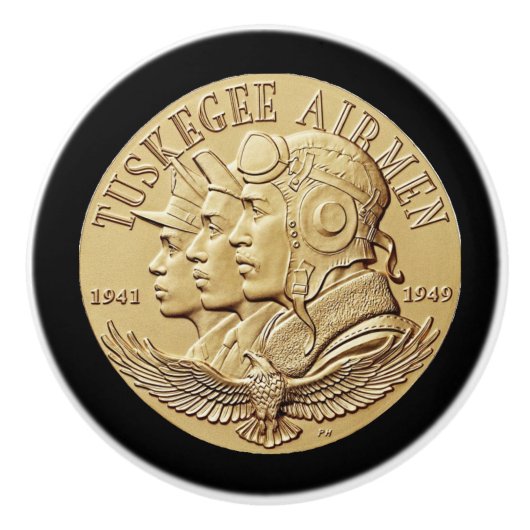TUSKEGEEのパイロットの硬貨 セラミックノブ (正面)