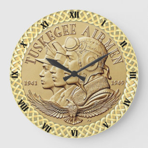 TUSKEGEEのパイロットの硬貨 ラージ壁時計