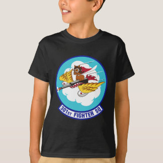 Tuskegeeのパイロット、301戦闘機スクエアTuskegeeの赤い尾 Tシャツ