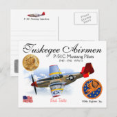 TUSKEGEEのパイロットP-51Cのムスタングのパイロット ポストカード (正面/裏面)