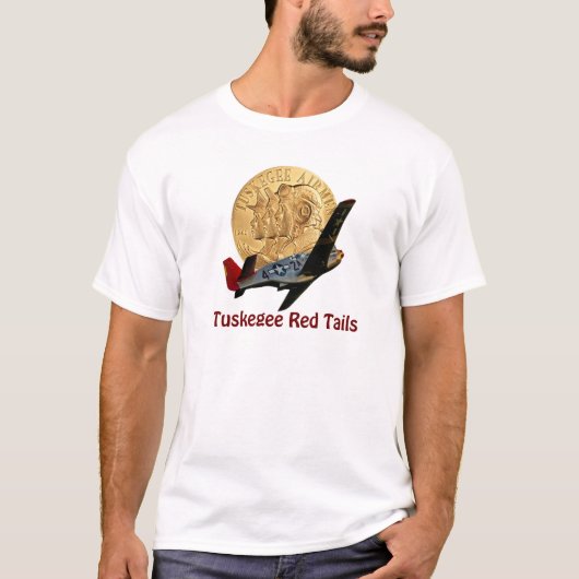 Tuskegeeの名誉の赤い尾金属 Tシャツ (正面)