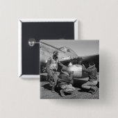 Tuskegee Airmen 1945年 缶バッジ (正面&裏面)