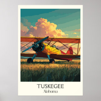 Tuskegee Alabama Vintage Airplane ポスター