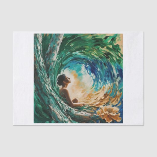 Tussen de golven decoupage tissue papier 薄葉紙 (正面)