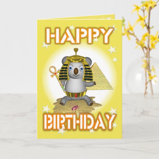 Tutハッピーバースデー王の挨拶状 カード (黄色い花)