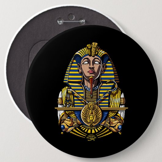 TutファラオのTutankhamunエジプトの王 缶バッジ (正面&裏面)