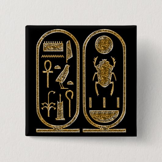 Tut Hieroglyphics王 缶バッジ (正面)