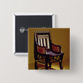 Tutankhamunの墓からの子供の椅子、 缶バッジ (正面&裏面)