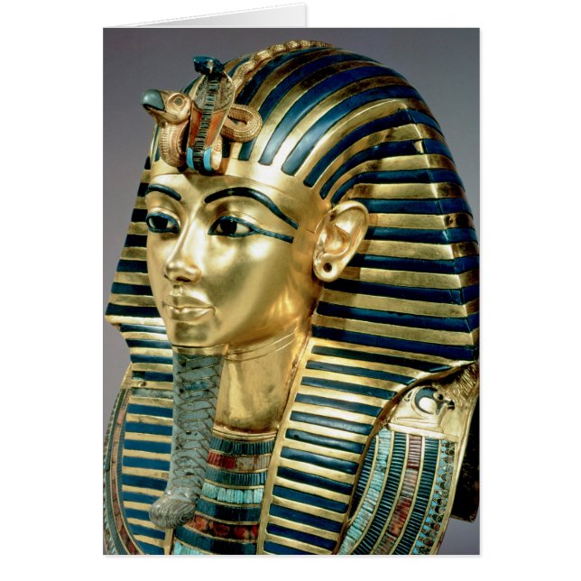 Tutankhamunの墓からの金ゴールドの葬式のマスク、 (正面)