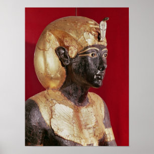 Tutankhamunの実物大の彫像 ポスター