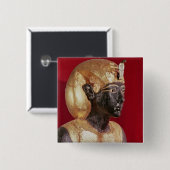 Tutankhamunの実物大の彫像 缶バッジ (正面&裏面)