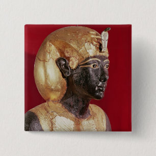 Tutankhamunの実物大の彫像 缶バッジ