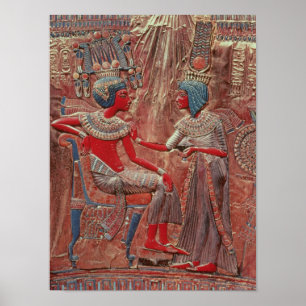 Tutankhamunの王位の背部 ポスター