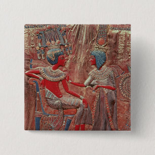 Tutankhamunの王位の背部 缶バッジ