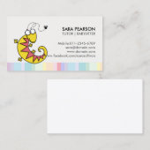 Tutor Cute Lizard Business Card 名刺 (正面/裏面)