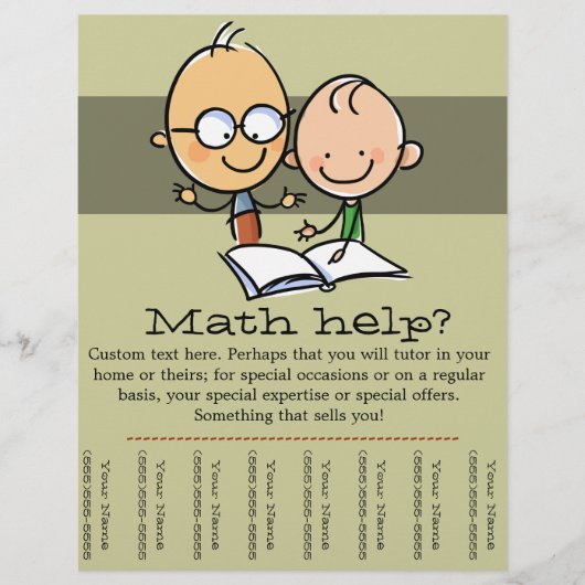 Tutor Tuttoring Mathの読promo tear sheet チラシ (正面)