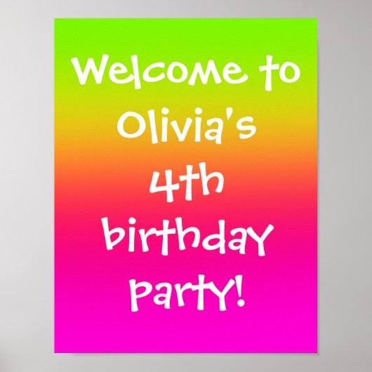 Tuttiグラデーションパーソナライズされた ポスター (正面)