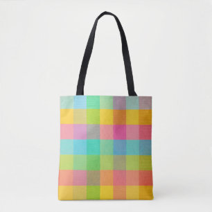 Tuttiフラッド – 明るい毎日市松模様にのトット トートバッグ