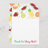 Tuttiフルーティ第2誕生日またはベビーシャワー サンキューカード (正面/裏面)