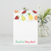 Tuttiフルーティ第2誕生日またはベビーシャワー サンキューカード (スタンド正面)